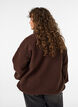 Veste teddy avec finitions en broderie anglaise et col montant, Marron, Model image number 2