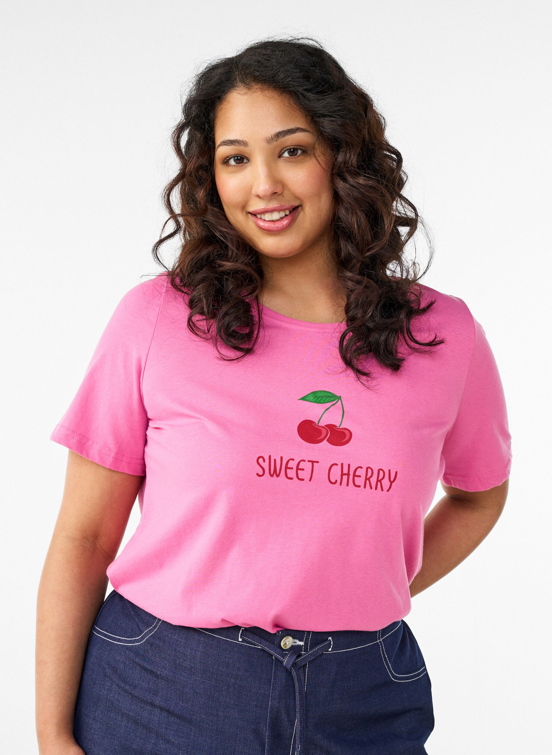 ZizziT-shirt imprim&eacute;, Rose, Model image number 0