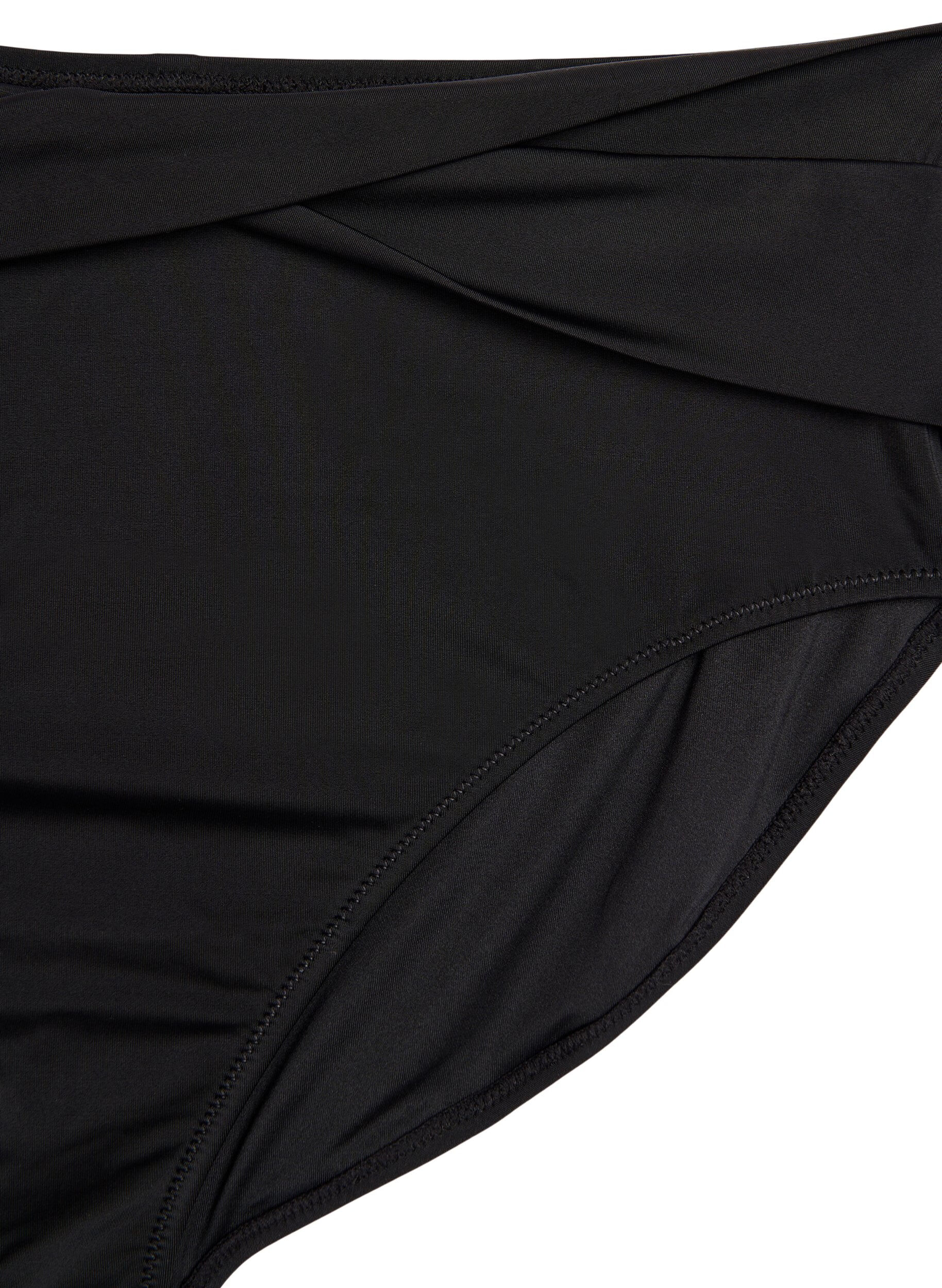 Zizzi Bikini-Slip mit Wickeldetail, Schwarz, Packshot image number 2