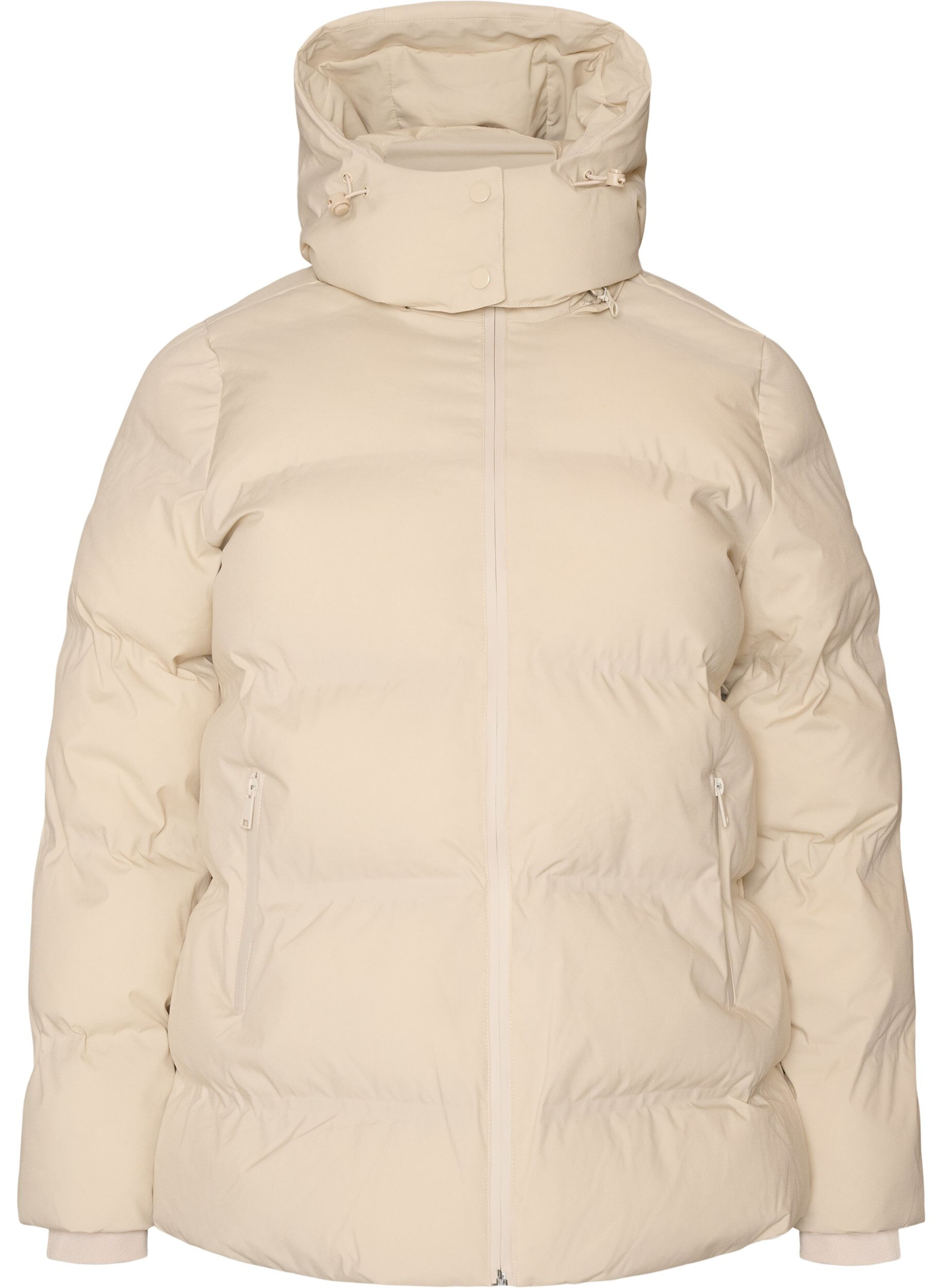 Kurze Steppjacke mit abnehmbarer Kapuze