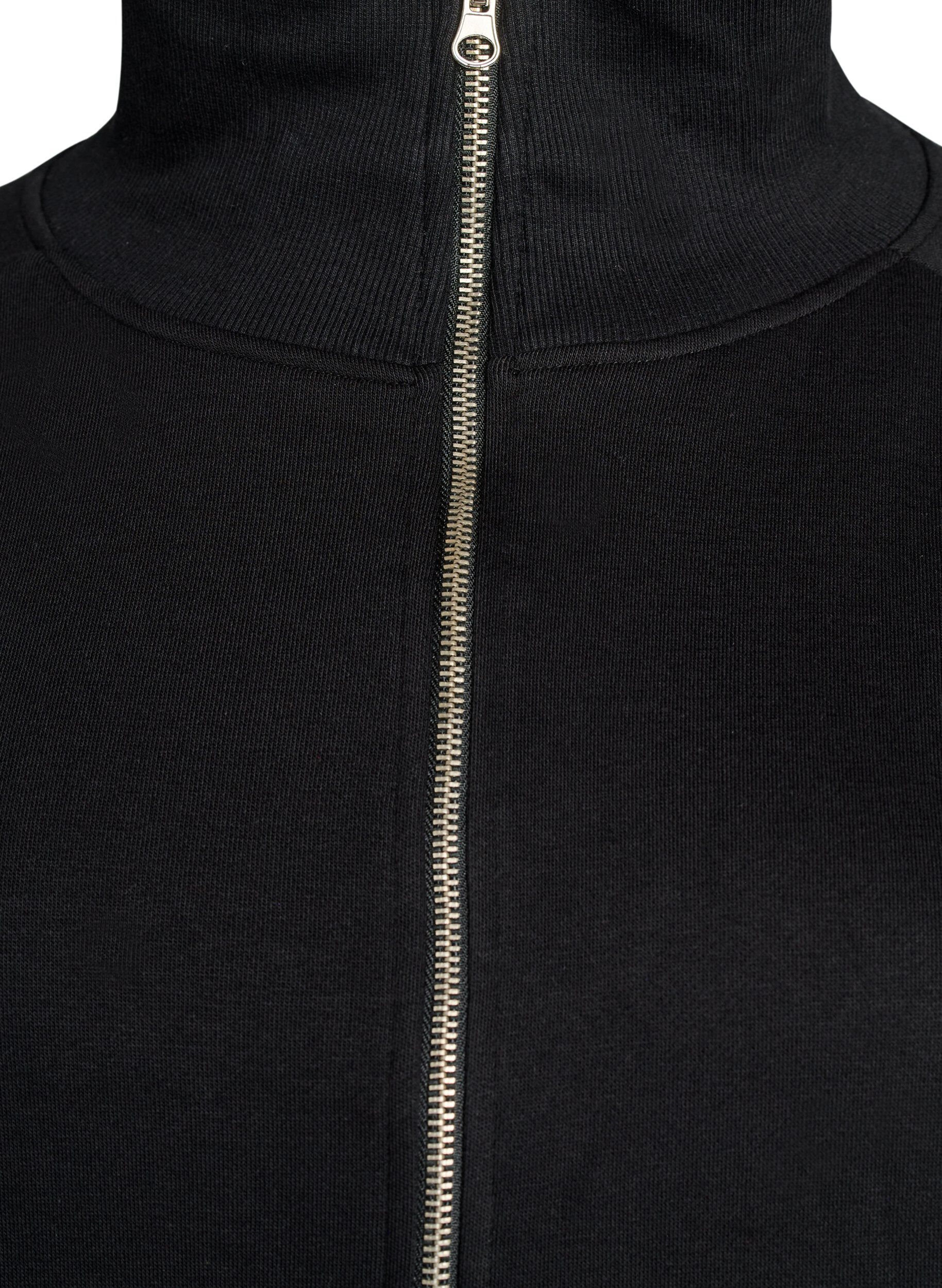 ZizziCardigan sweat avec col montant et zip, Noir, Packshot image number 2