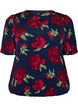 Bluse aus Viskose mit Blumenprint und Ballonform, Blau, Packshot image number 0