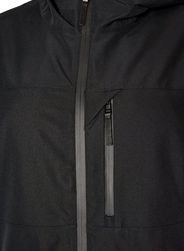 Skijacke mit Kapuze und Rei&szlig;verschlusstaschen, Schwarz, Packshot image number 2