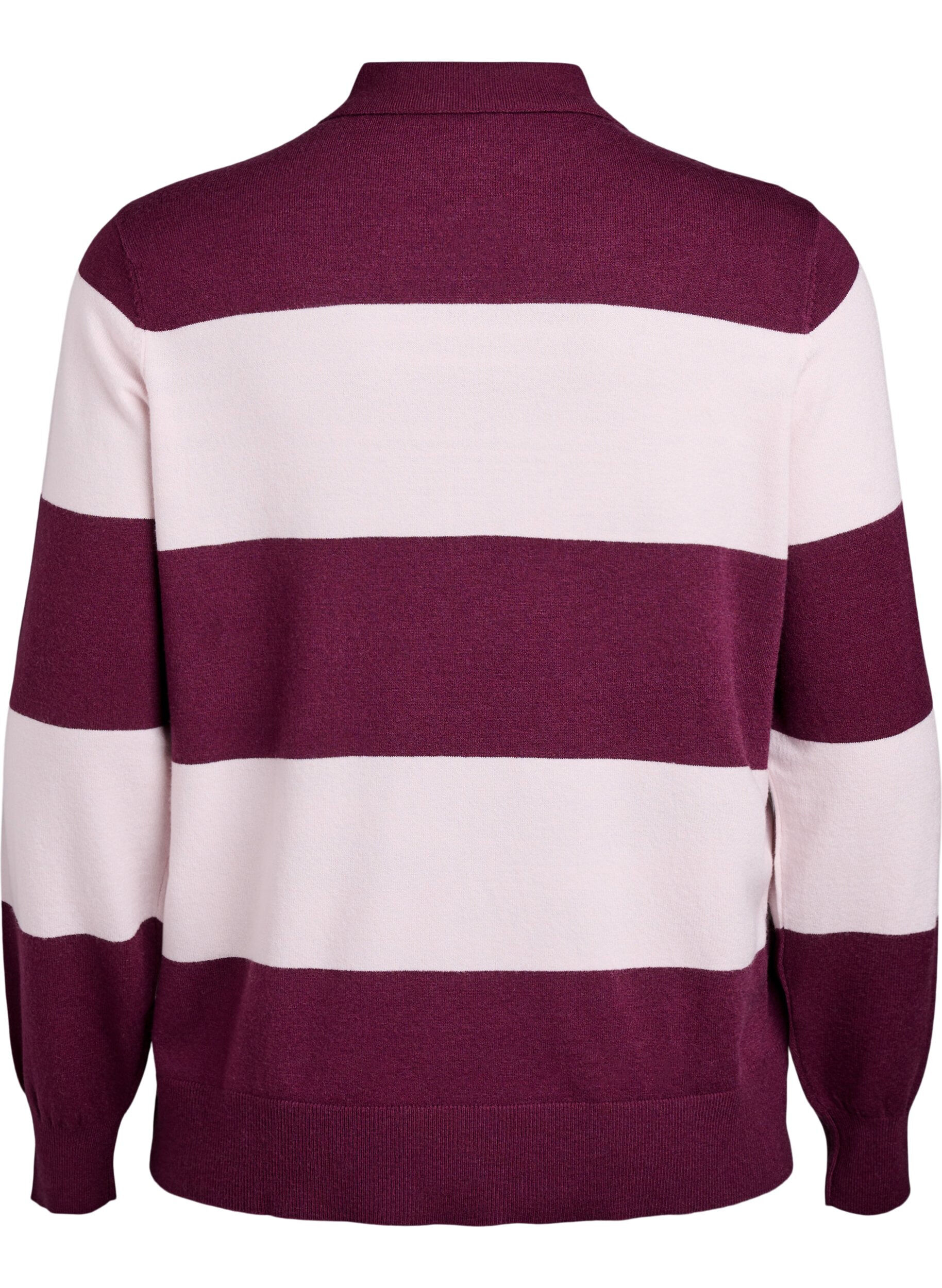 Zizzi Chemisier en maille avec col, Bordeaux, Packshot image number 1