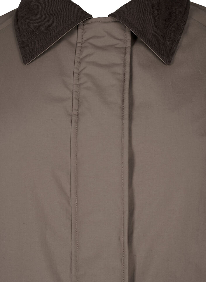 Übergangsmantel mit Samtkragen und Taschen, Chocolate Chip, Packshot image number 2