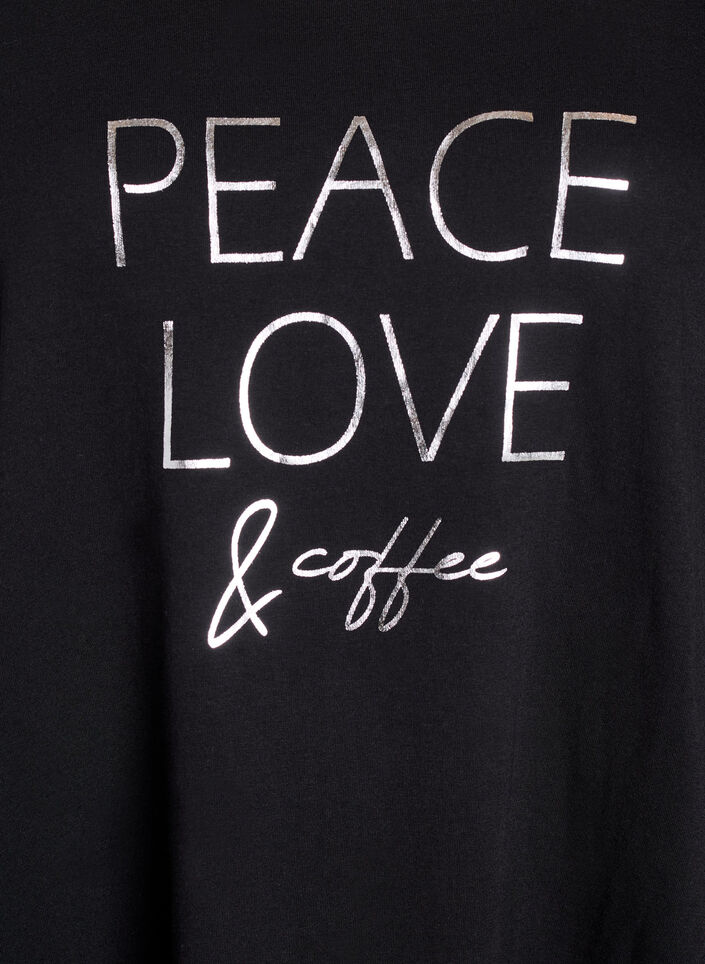 Chemise de nuit à manches courtes en coton biologique, Noir, Packshot image number 2