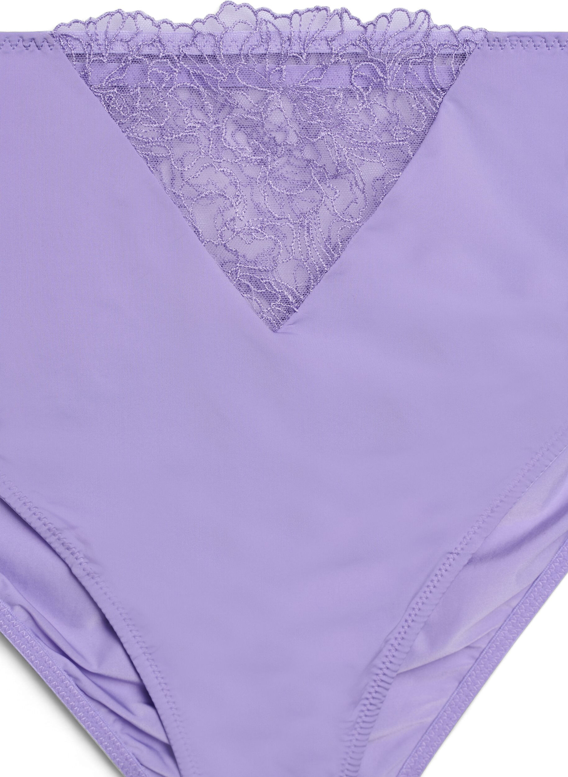 Zizzi Culottes ta&iuml; en microfibre avec finition en dentelle, Violet, Packshot image number 2