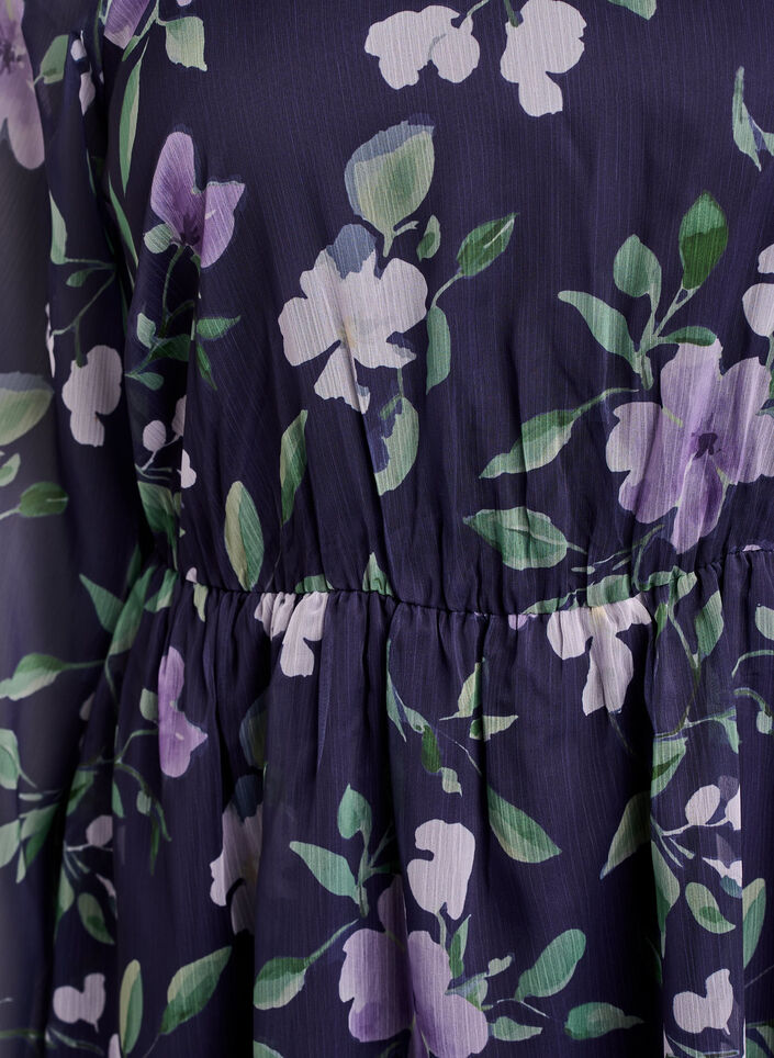Partykleid aus Chiffon mit langen &Auml;rmeln, Blau, Packshot image number 2