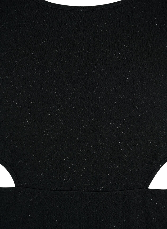 Ärmelloses Kleid mit ausgeschnittenem Teil, Black, Packshot image number 2