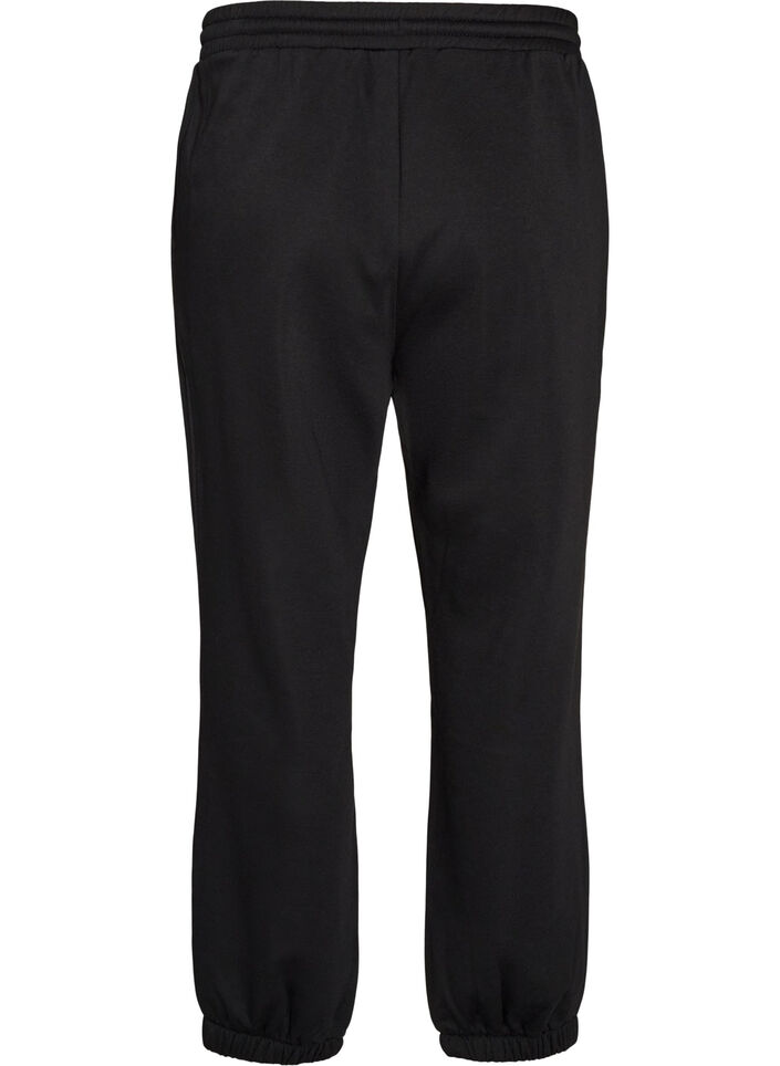 Pantalon de jogging taille haute avec cordon de serrage, Noir, Packshot image number 1