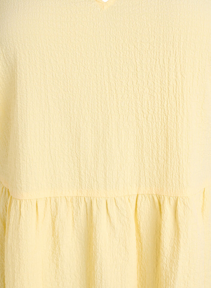 Robe courte &agrave; coupe &eacute;vas&eacute;e, Jaune clair, Packshot image number 2