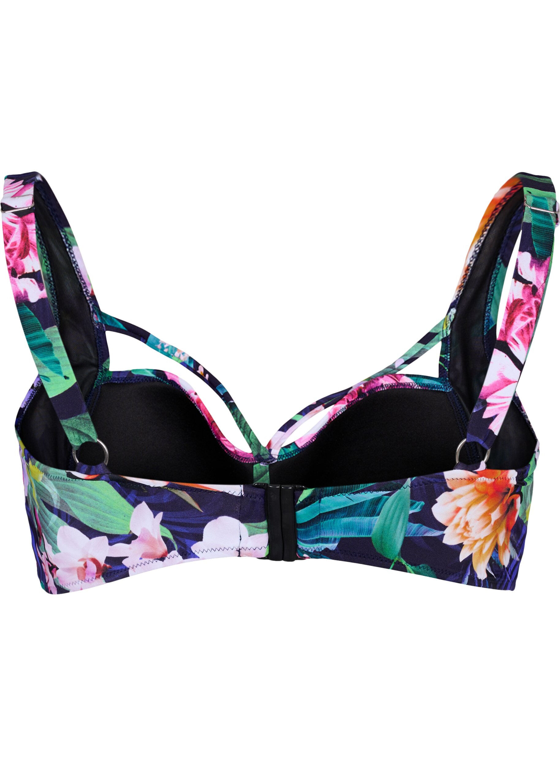 Zizzi Bikini-BH mit Raffung und Zierb&auml;ndern, Flower Print, Packshot image number 1