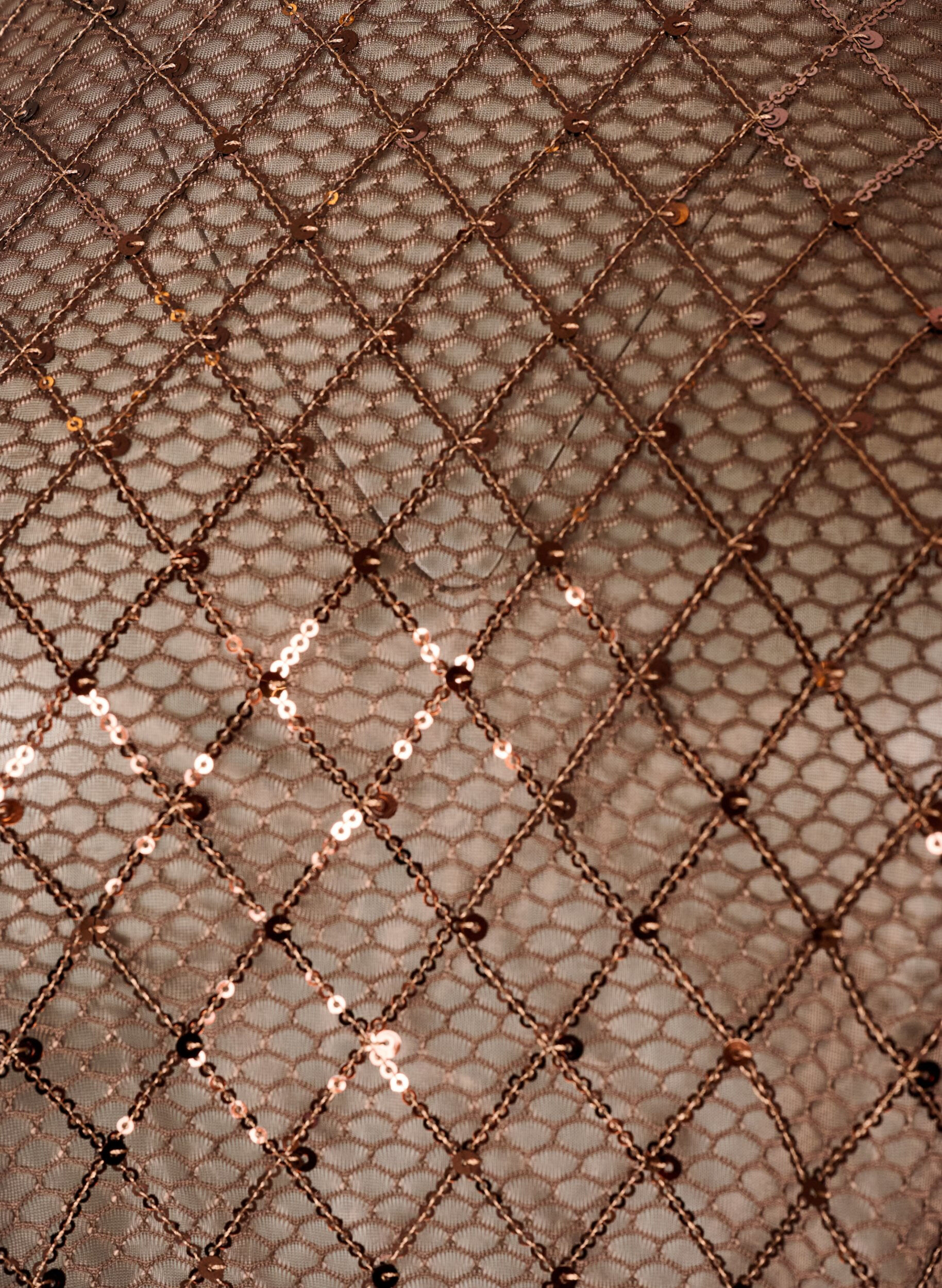 ZizziBlouse transparente avec sequins et motif &agrave; losanges, Marron, Packshot image number 2