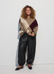 Strick mit Harlekinmuster, Braun, Model image number 1