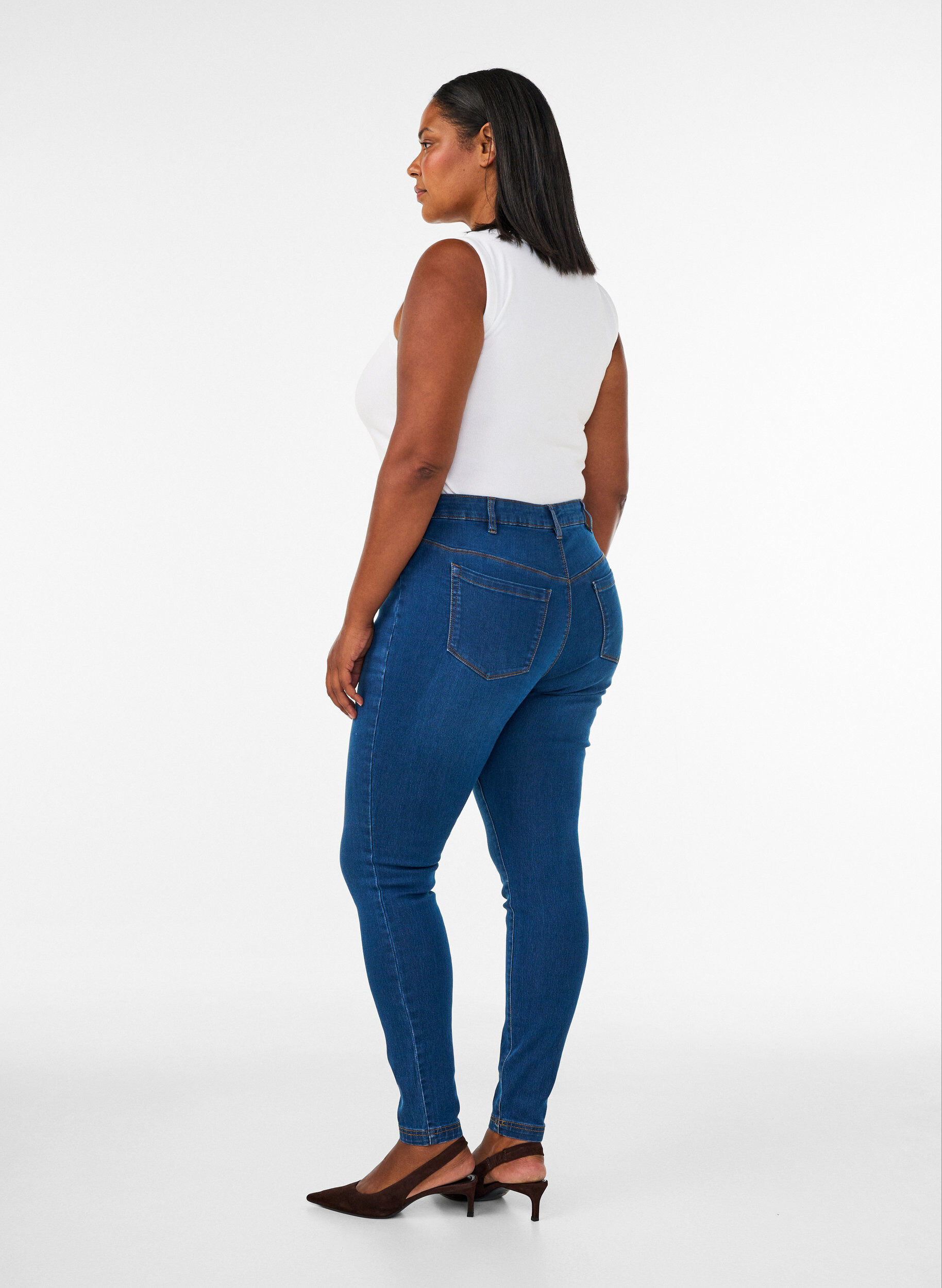 ZizziJeggings en coton m&eacute;lang&eacute;, Blue denim, Model image number 1