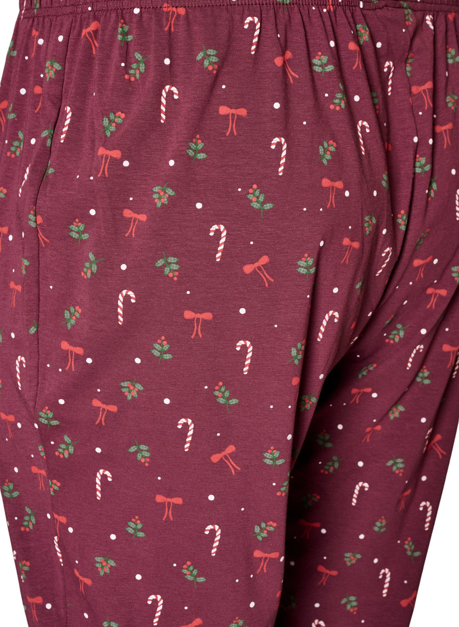 ZizziBedruckte Pyjamahose, Dunkles Bordeaux, Packshot image number 3