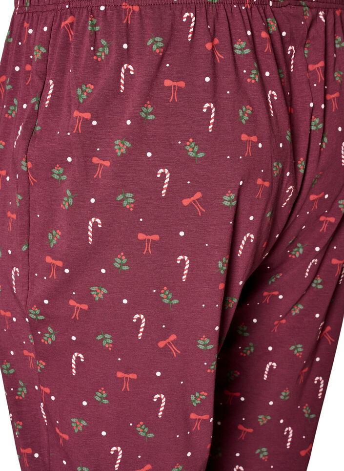 Bedruckte Pyjamahose, Dunkles Bordeaux, Packshot image number 3