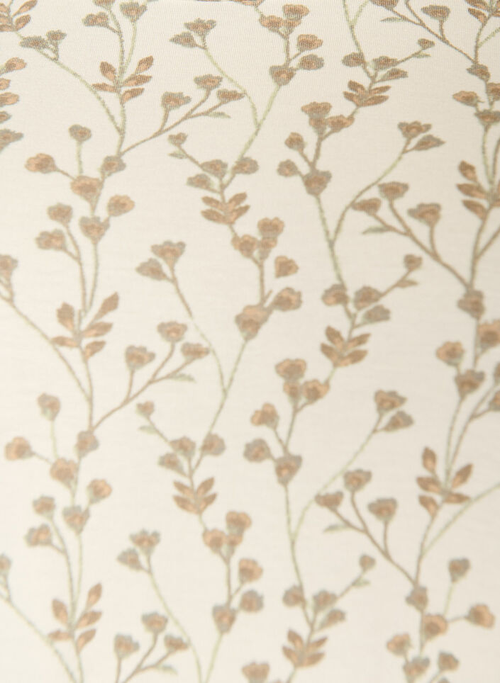 T-Shirt mit floralem Print, Vanille, Packshot image number 2