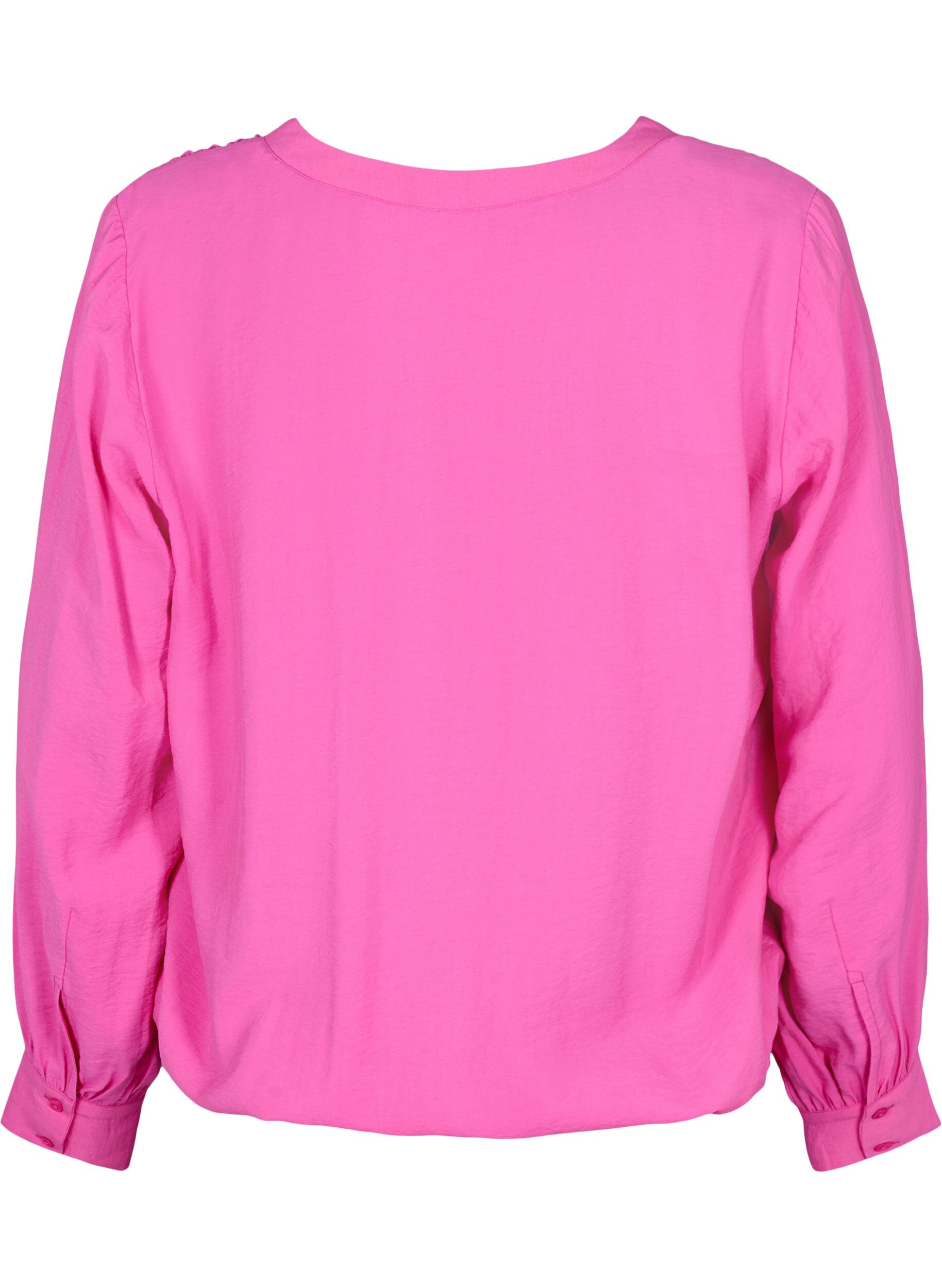 Zizzi Blouse en viscose avec col en V, Raspberry Rose, Packshot image number 1