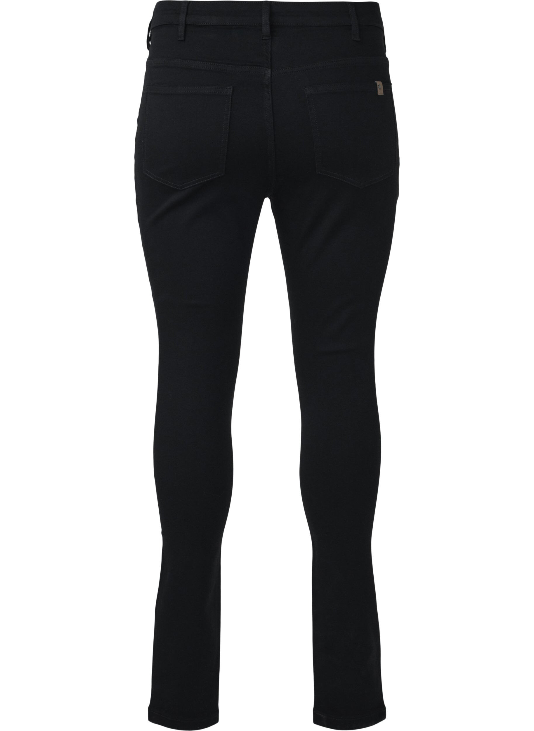 Zizzi Amy Jeans mit hohem Bund und Knopfverschluss, Black, Packshot image number 1