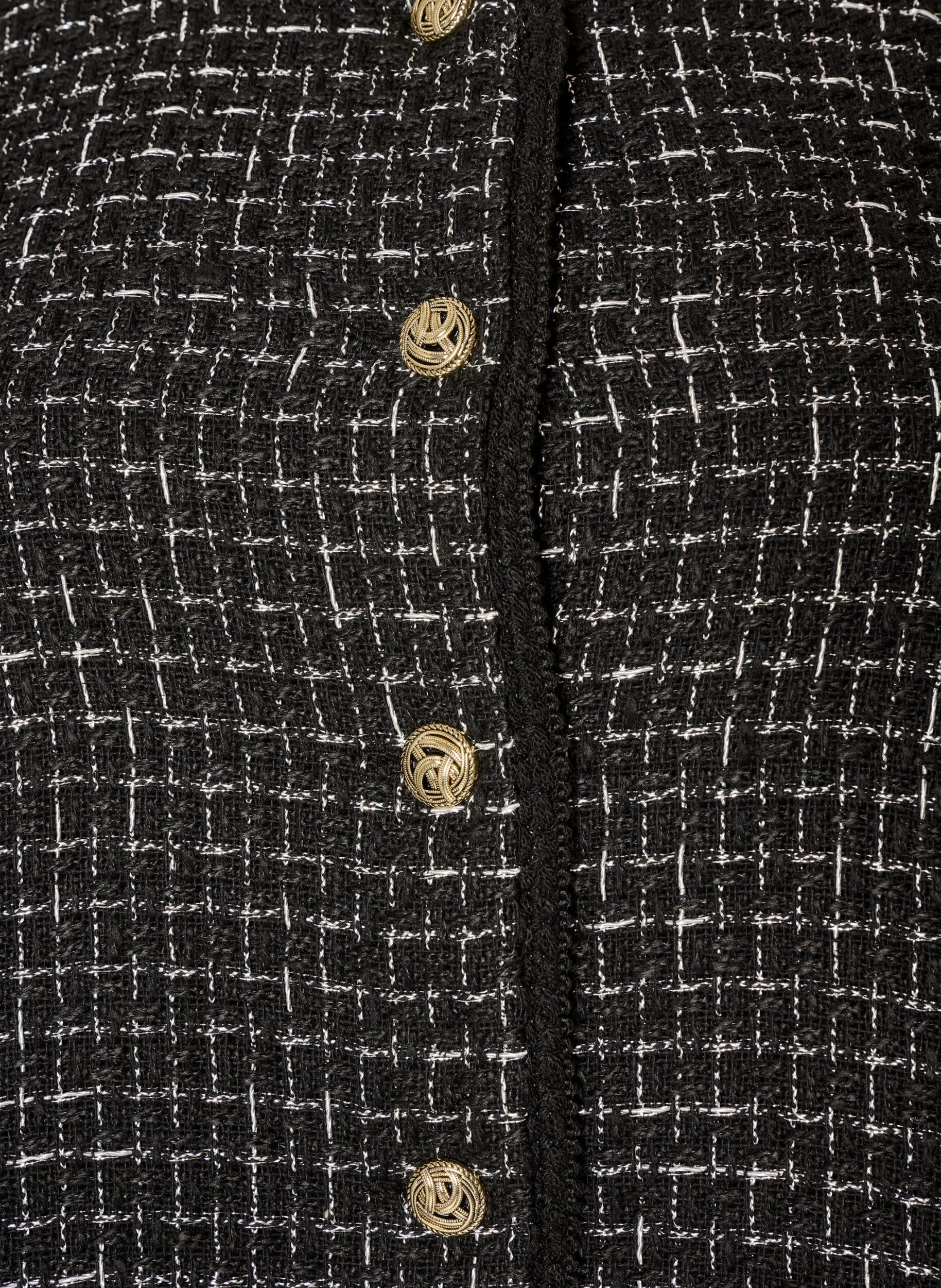 ZizziVeste en boucl&eacute; avec boutons dor&eacute;s, Noir, Packshot image number 2