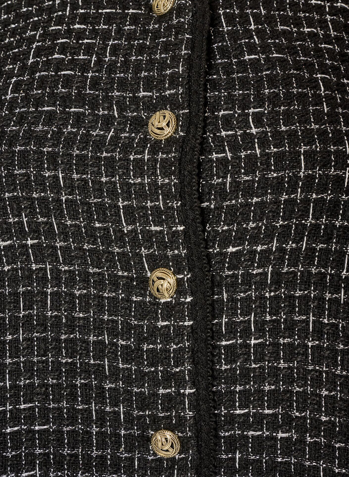 Veste en boucl&eacute; avec boutons dor&eacute;s, Noir, Packshot image number 2
