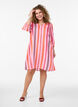 Kurzes Kleid aus Leinen und Viskose mit 3/4-&Auml;rmeln, Pink, Model image number 1