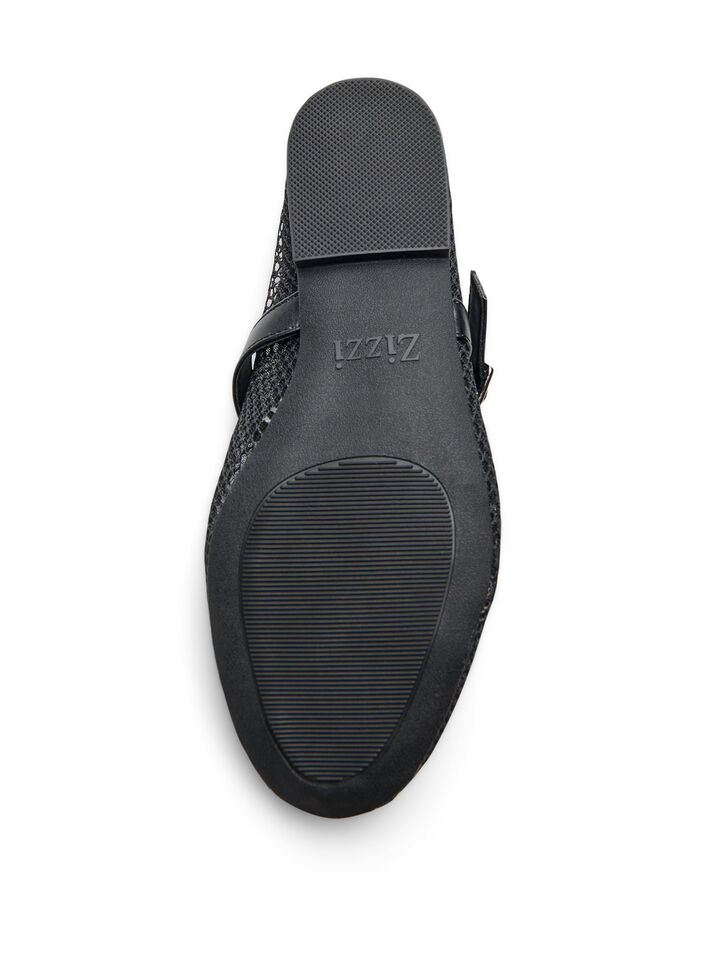 Ballerine en maille avec bride, Noir, Packshot image number 4