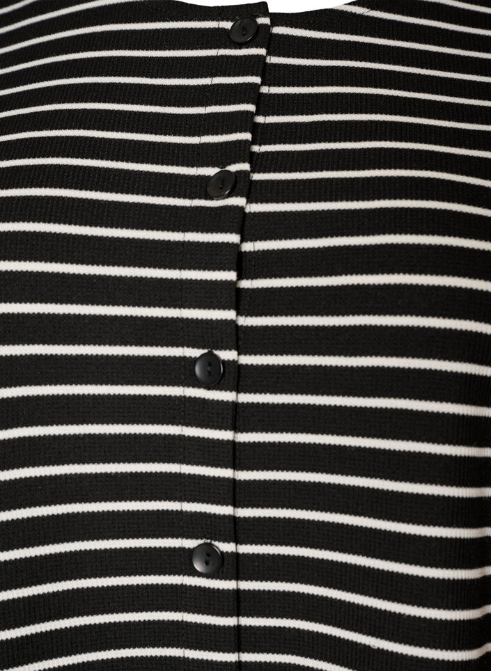 Bluse mit Rippstruktur und Knopfleiste, Schwarz, Packshot image number 2