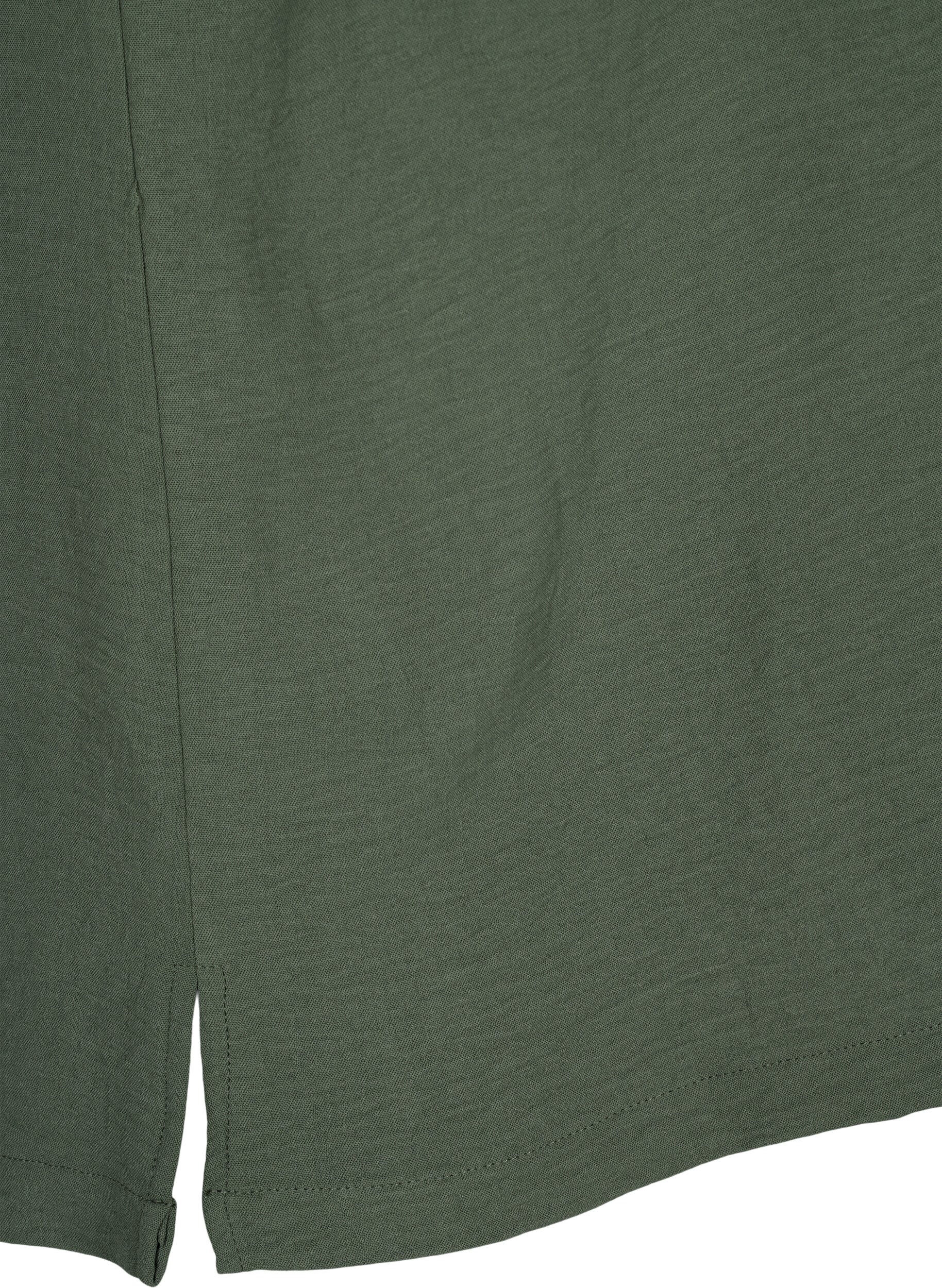 Zizzi&Auml;rmelloses Oberteil mit Faltendetails, Gr&uuml;n, Packshot image number 4