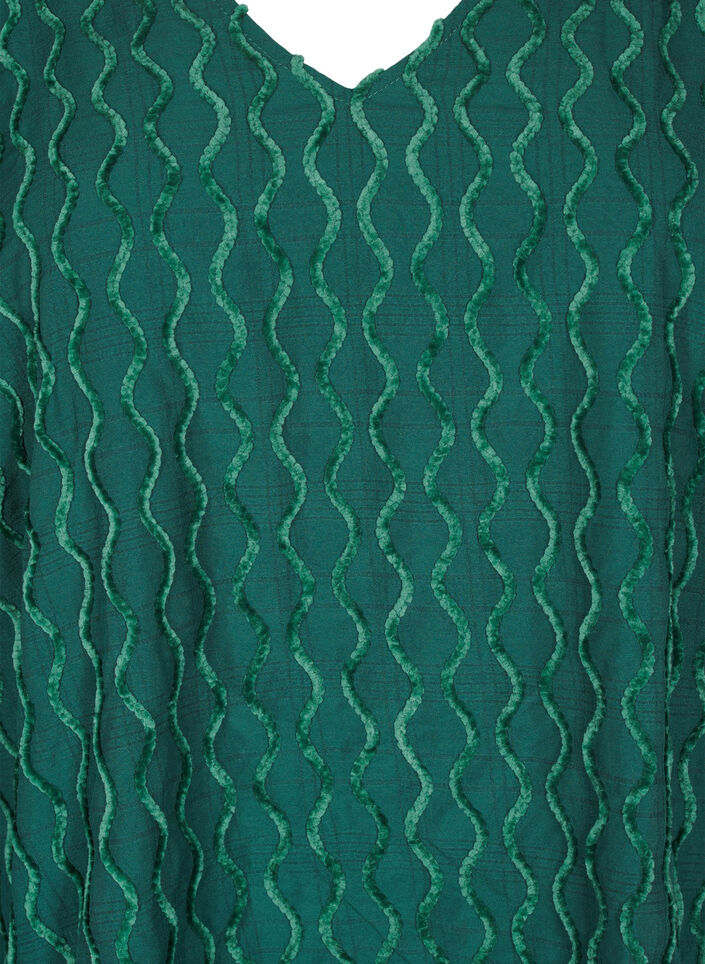 Langarmbluse mit Muster und V-Ausschnitt, Rain Forest, Packshot image number 2