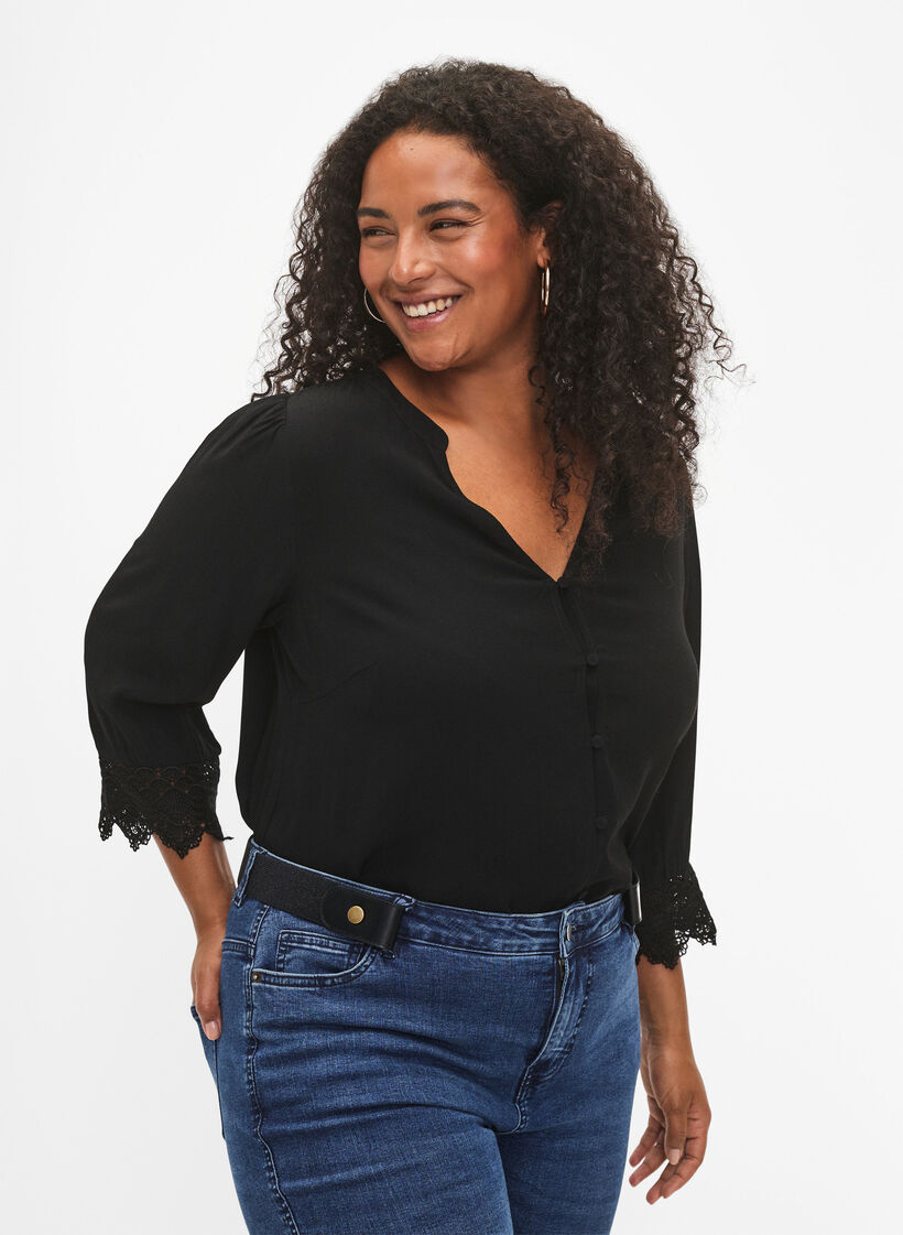 Ceinture élastique avec lurex, Black, Model image number 0