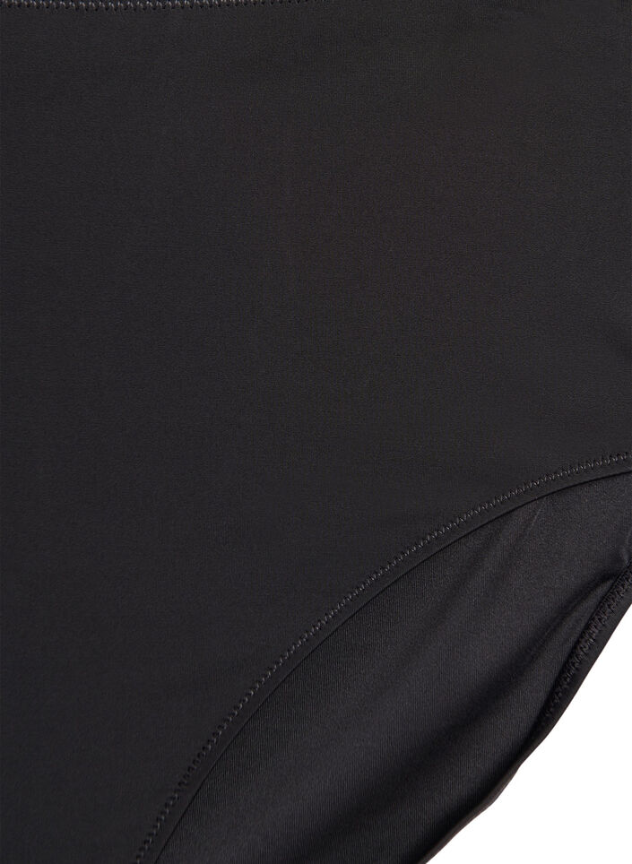 Bas de bikini taille haute uni, Noir, Packshot image number 2