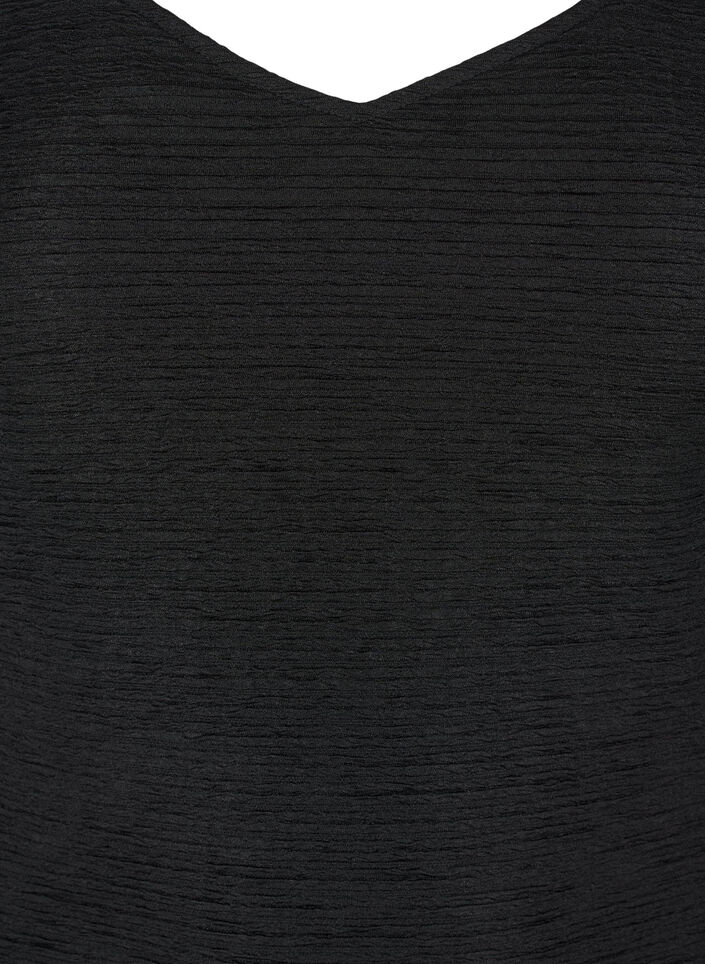 Body sans manches à tissu texturé, Black, Packshot image number 2