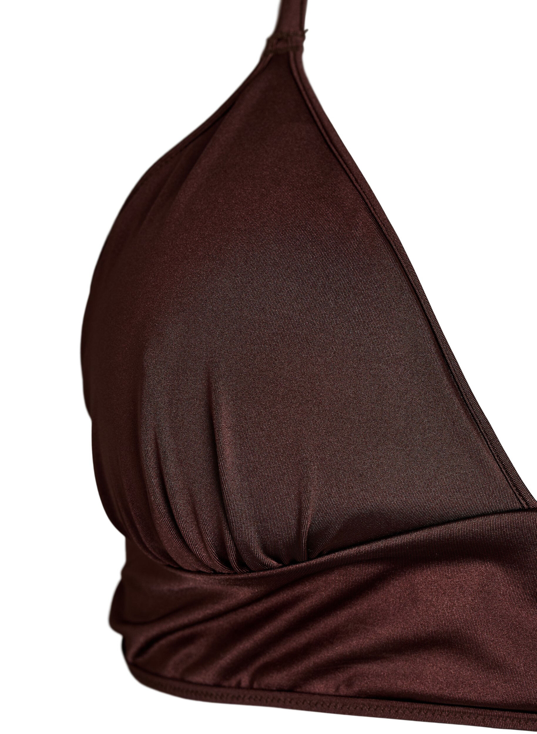 ZizziHaut de bikini r&eacute;versible avec d&eacute;collet&eacute; en V et bretelles crois&eacute;es dans le dos, Marron, Packshot image number 2