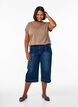 T-shirt &agrave; manches courtes en m&eacute;lange de coton, Marron, Model image number 1
