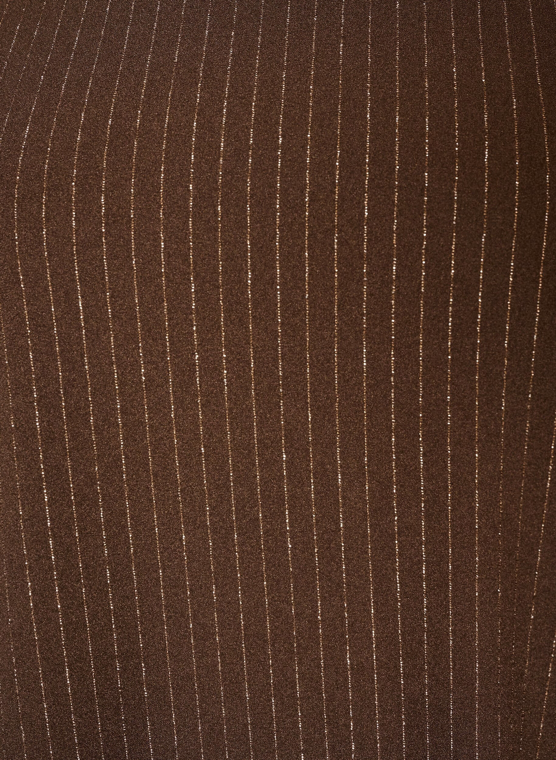 ZizziRobe courte coupe &eacute;vas&eacute;e avec des rayures paillet&eacute;es, Marron, Packshot image number 2