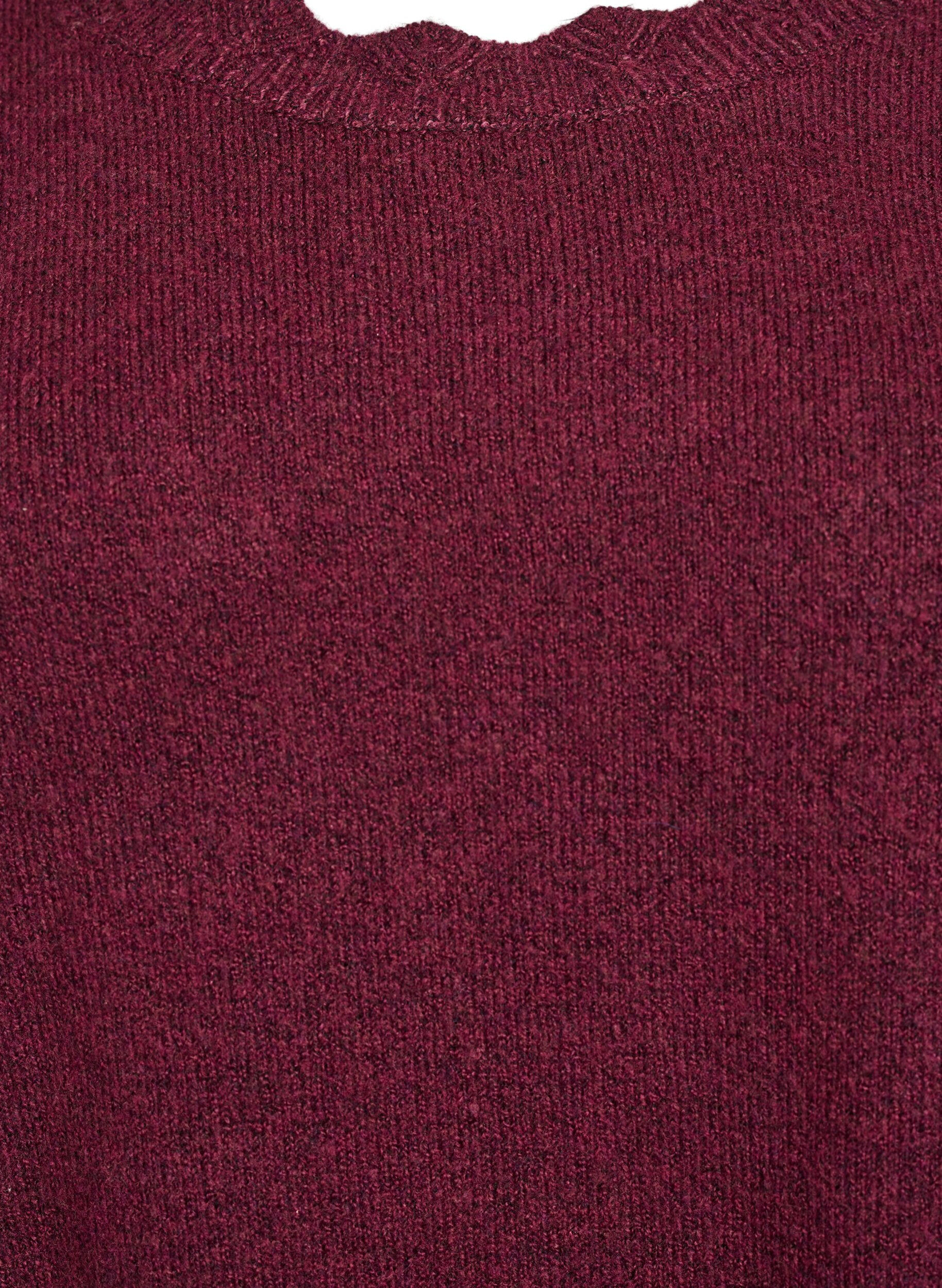 ZizziBlouse en maille &agrave; bords ondul&eacute;s, Bordeaux fonc&eacute;, Packshot image number 2