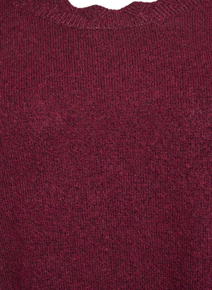 Blouse en maille &agrave; bords ondul&eacute;s, Bordeaux fonc&eacute;, Packshot image number 2