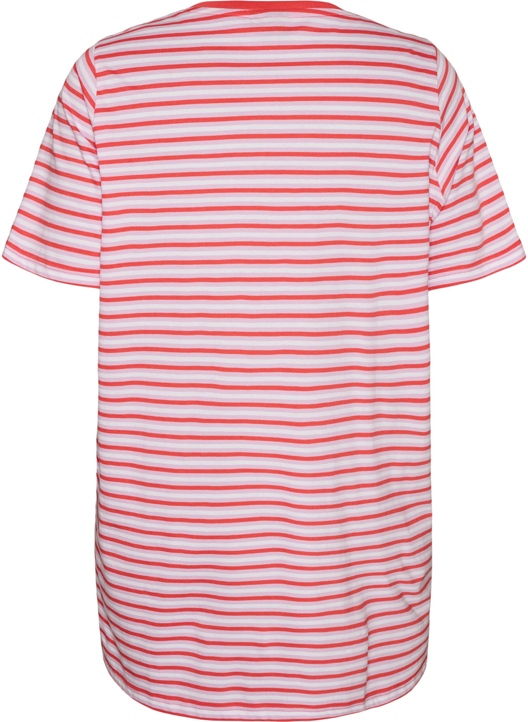 ZizziT-shirt long oversize ray&eacute; en coton bio, Violet, Packshot image number 1