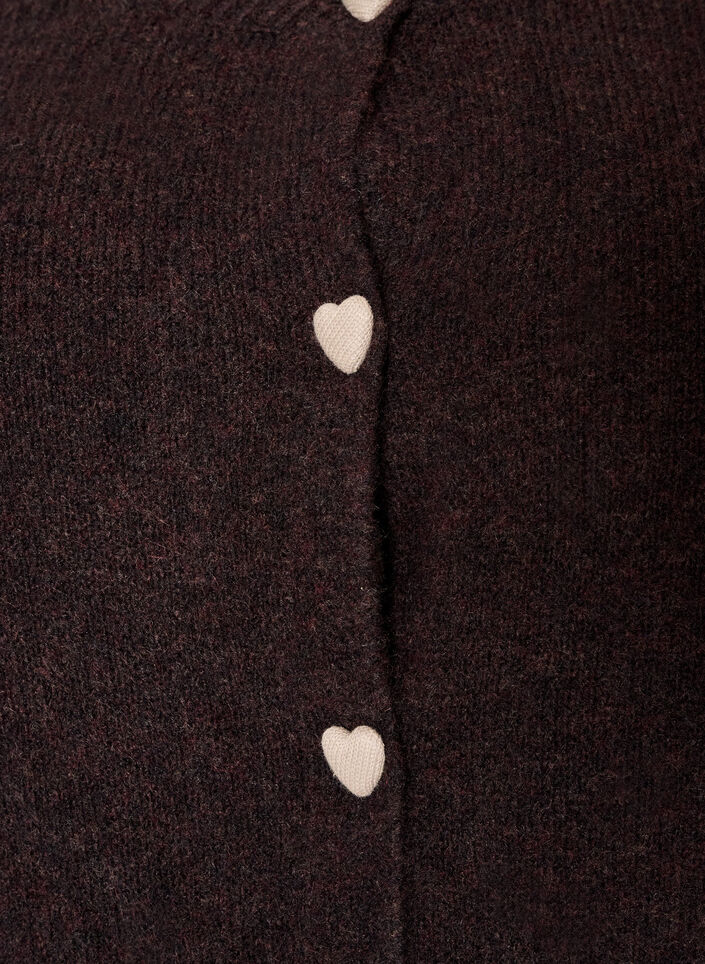Cardigan avec boutons en forme de c&oelig;ur, Marron, Packshot image number 2