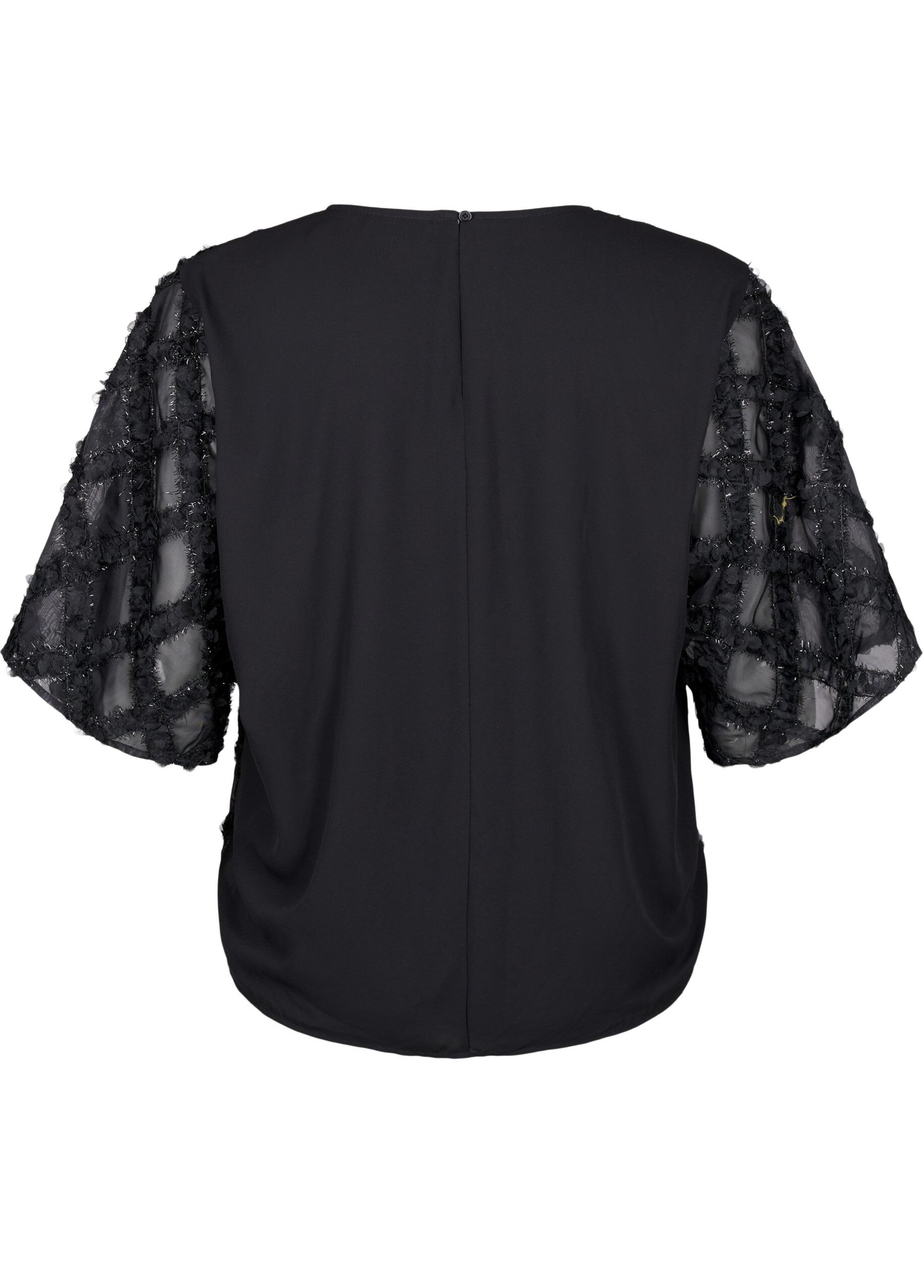 Zizzi Bluse mit Harlekinmuster, Black, Packshot image number 1