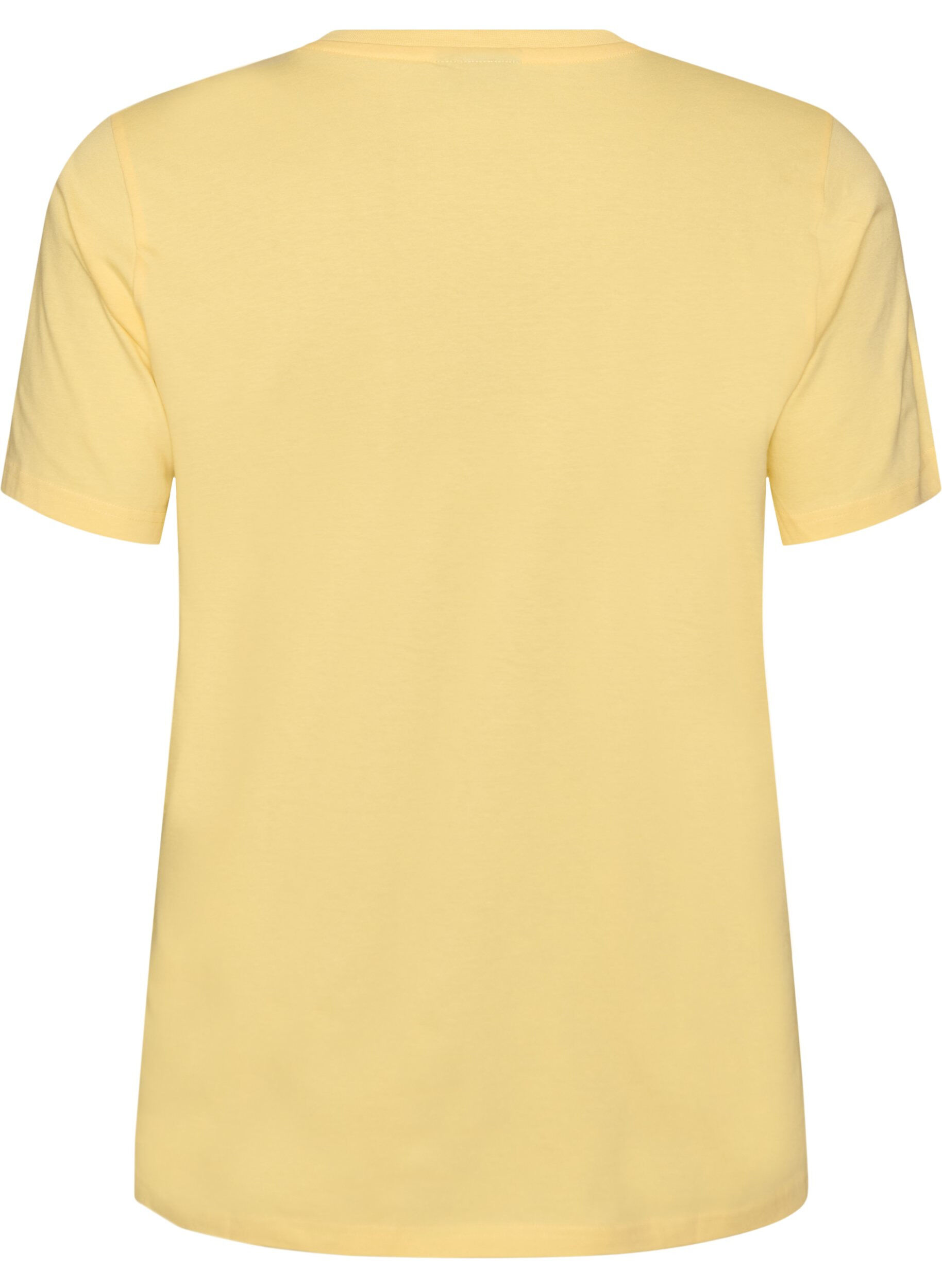 ZizziT-Shirt aus Bio-Baumwolle mit Lochstickerei, Gelb, Packshot image number 1