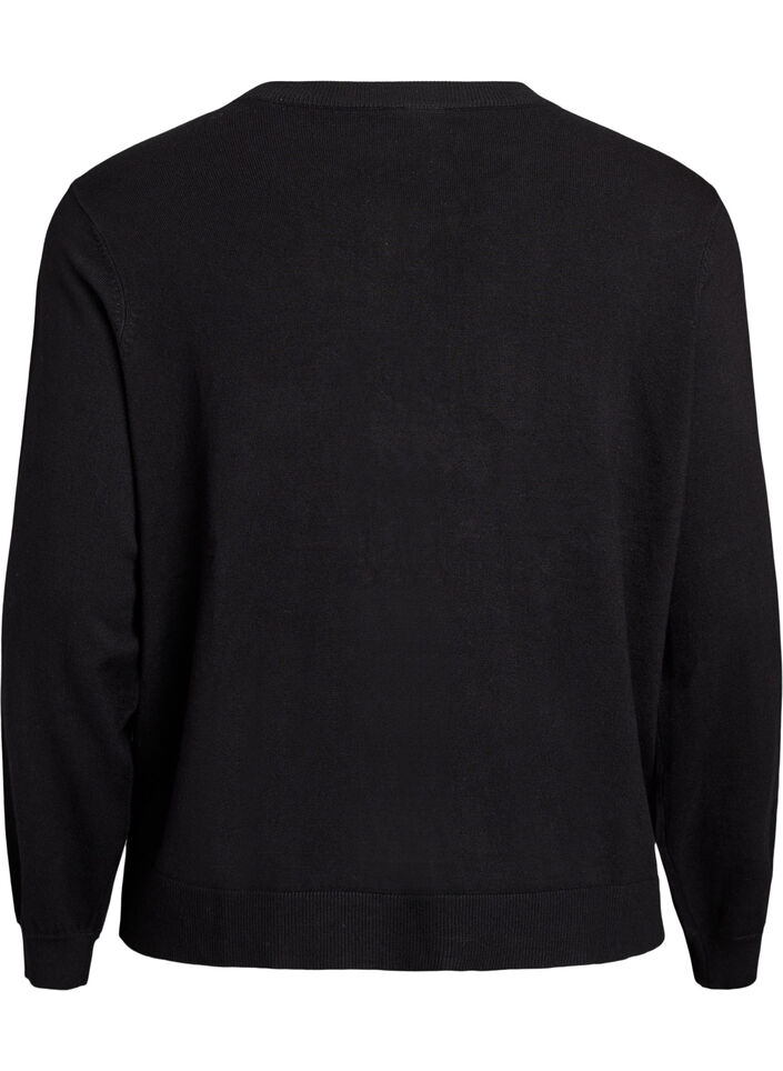 Cardigan avec n&oelig;uds brod&eacute;s de perles et boutons-pression, Noir, Packshot image number 1