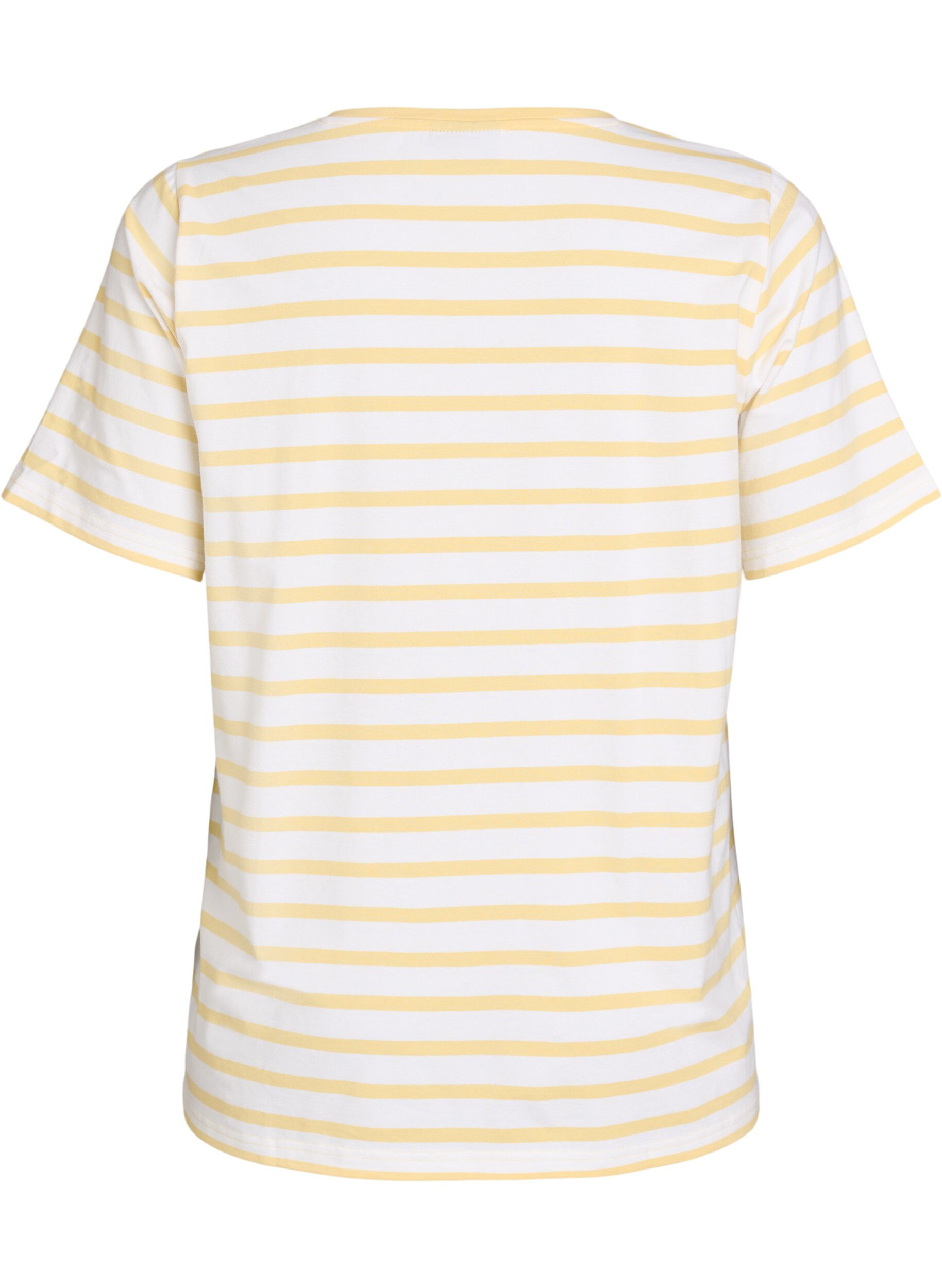 Zizzi T-shirt ray&eacute; en coton biologique, Jaune, Packshot image number 1