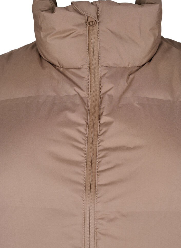 Doudoune sans manches courte avec col montant, Marron, Packshot image number 2
