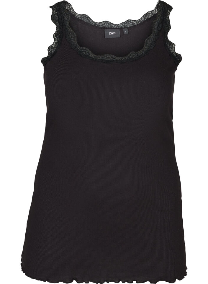 Haut &agrave; dentelle, Noir, Packshot image number 0