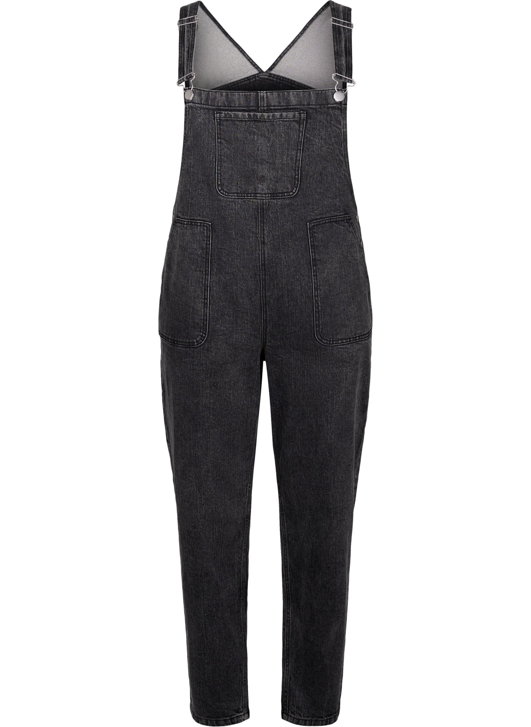 Zizzi Jeans-Overall, Dark Grey Denim, Packshot image number 0
