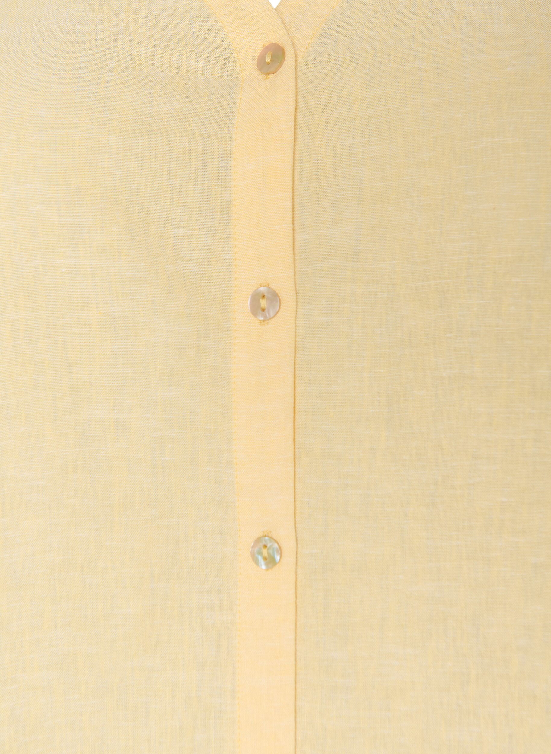 ZizziBluse aus Leinen und Viskose mit V-Ausschnitt, Gelb, Packshot image number 2