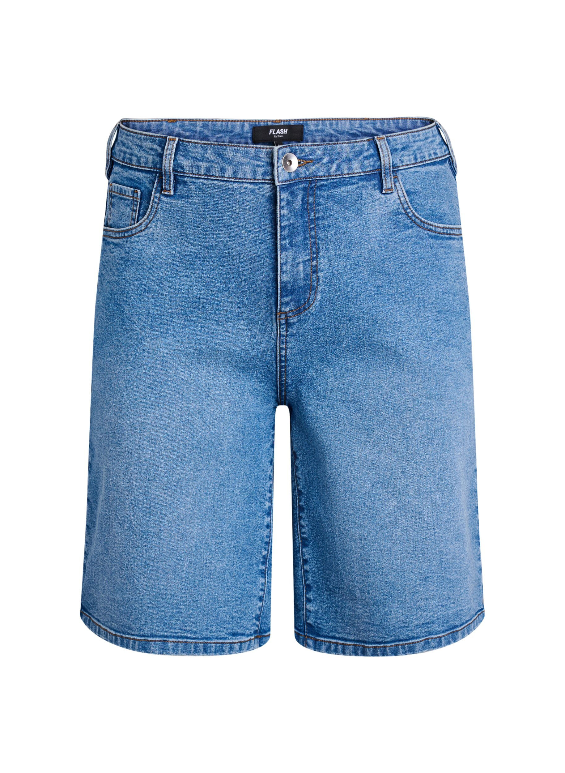 Zizzi Short en jean ample &agrave; taille haute, Bleu Clair, Packshot image number 0